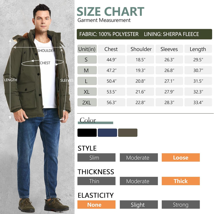 Gabriel Men's Winter Jacket with Detachable Hood-Black-S-State of Style