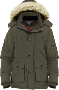 Gabriel Men's Winter Jacket with Detachable Hood-Black-S-State of Style