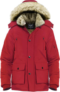 Gabriel Men's Winter Jacket with Detachable Hood-Red-S-State of Style