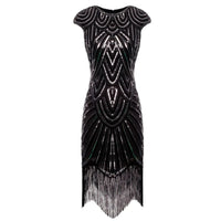 Gatsby Style Glitter Dress | 1920s Inspired-Black-S-State of Style