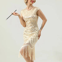 Gatsby Style Glitter Dress | 1920s Inspired-Burgundy-S-State of Style