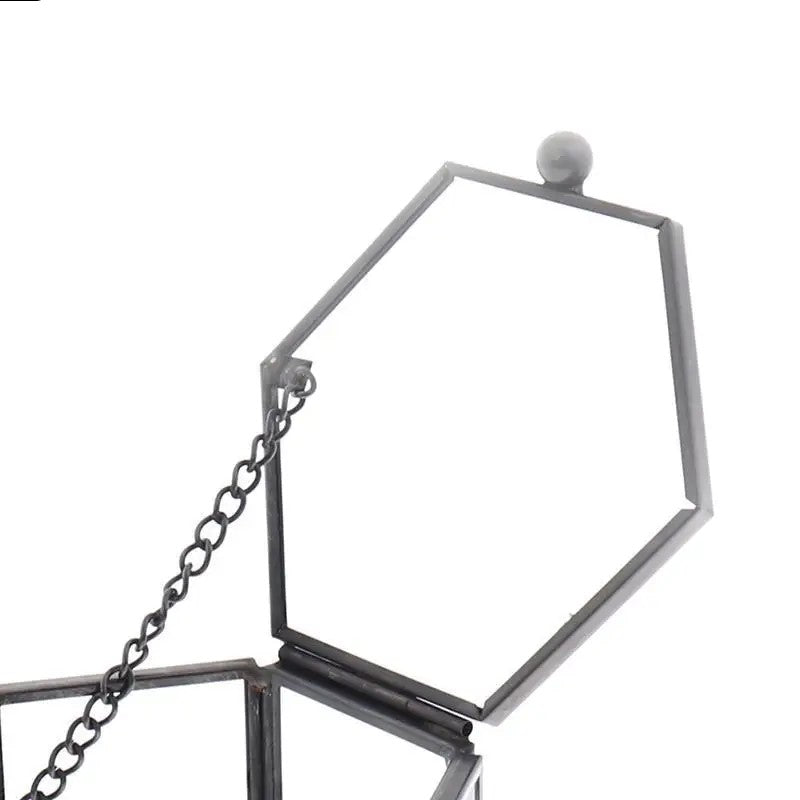 Geometric Clear Glass Jewellery Box | Modern Storage Solution-HEXAGON-GOLD-State of Style