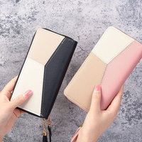 Geometric Long Wallet – Stylish & Functional PU Leather Purse-Black-State of Style