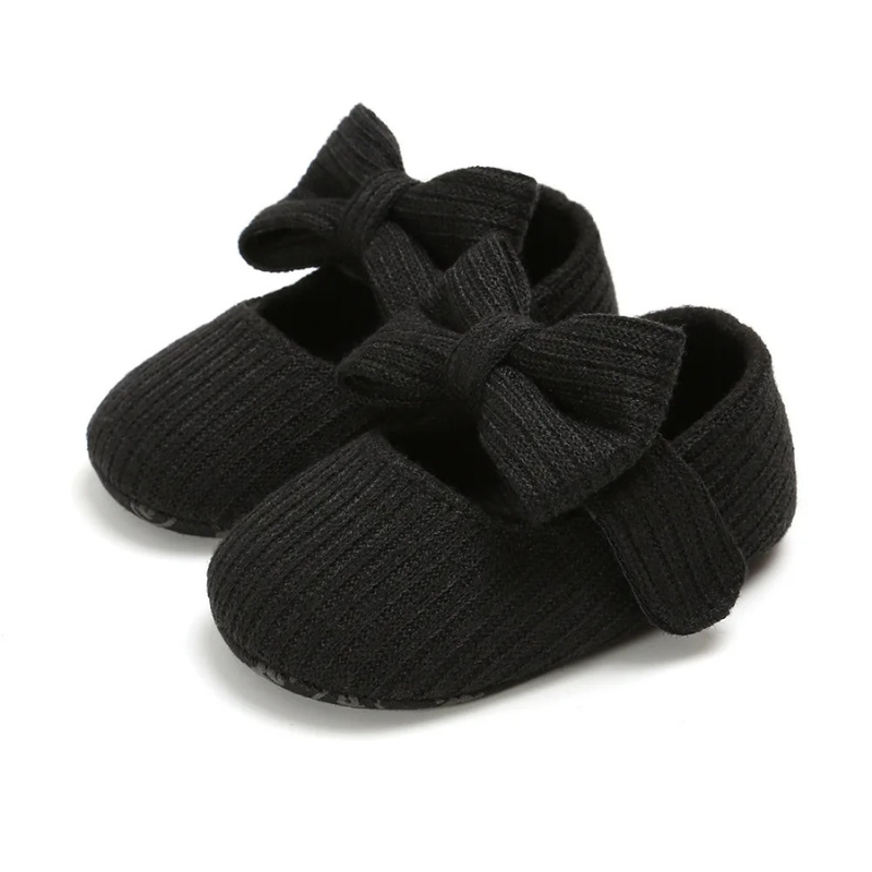 Girls Baby Booties - StarSteppers-0-6 Months-Black Bow-State of Style