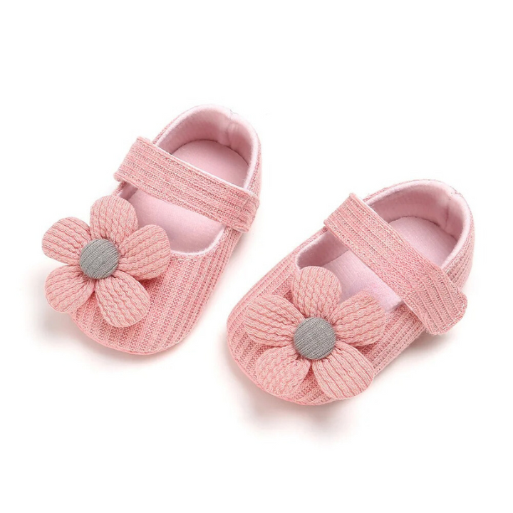 Girls Baby Booties - StarSteppers-0-6 Months-Pink Flowers-State of Style