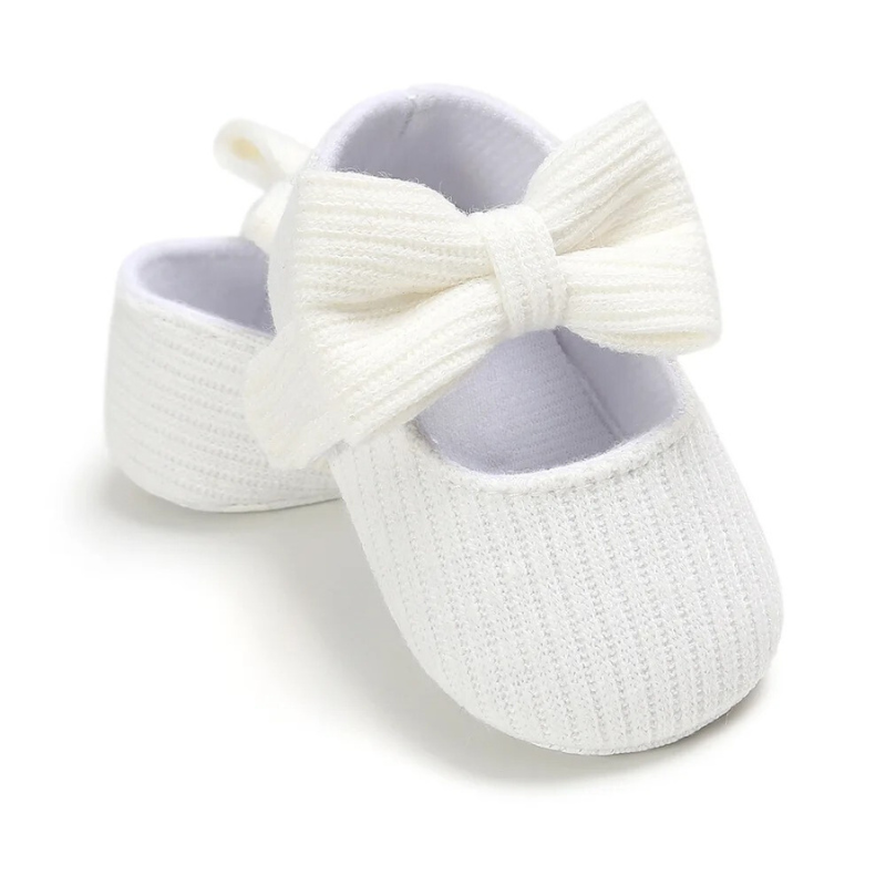 Girls Baby Booties - StarSteppers-0-6 Months-White Bow-State of Style