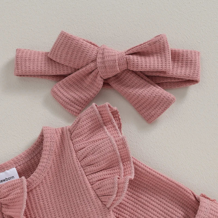 Girls' Baby Suit with Ruffles – NolaBloom-Pink-0-3M-State of Style