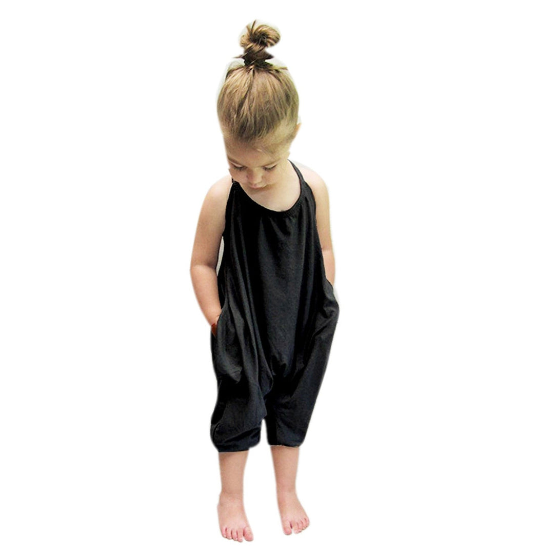 Girls Halter Jumpsuit – Mila-Black-6-12 Months-State of Style