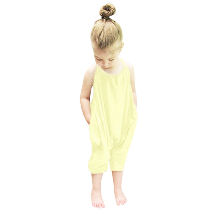 Girls Halter Jumpsuit – Mila-Yellow-6-12 Months-State of Style