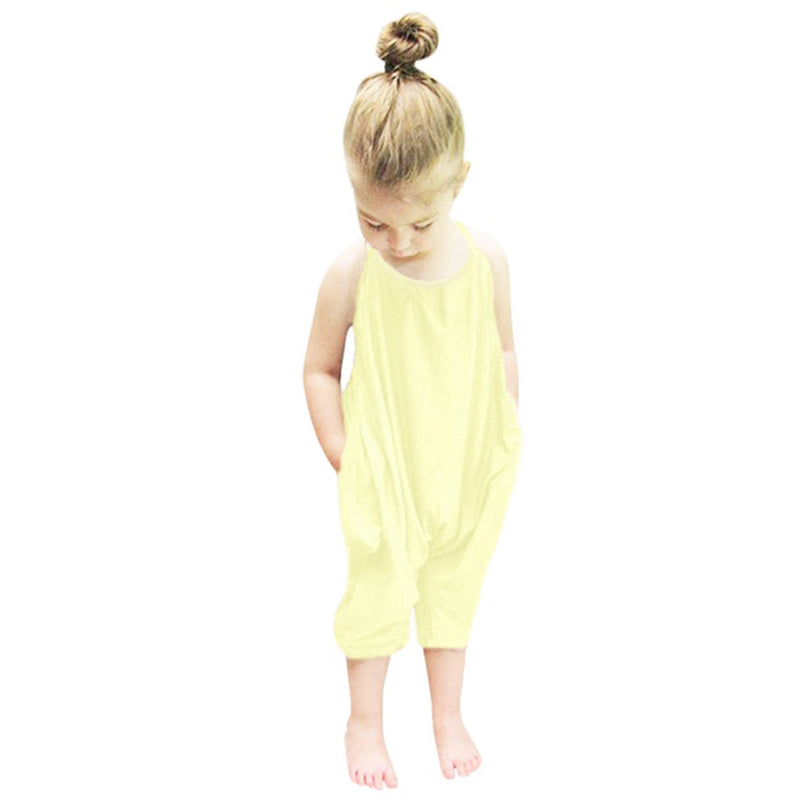 Girls Halter Jumpsuit – Mila-Yellow-6-12 Months-State of Style