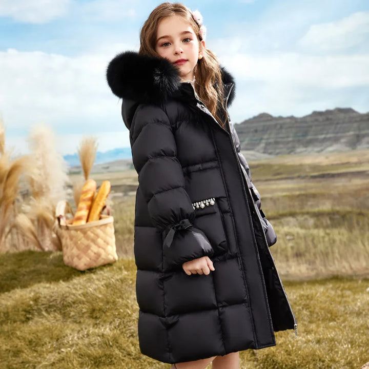 Girls' Winter Coat – Elina-Black-120 cm-State of Style