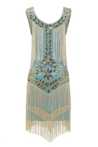 Glamorous 1920s Charleston Dress - Amelia-Champagne-S-State of Style