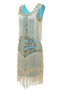 Glamorous 1920s Charleston Dress - Amelia-Champagne-S-State of Style
