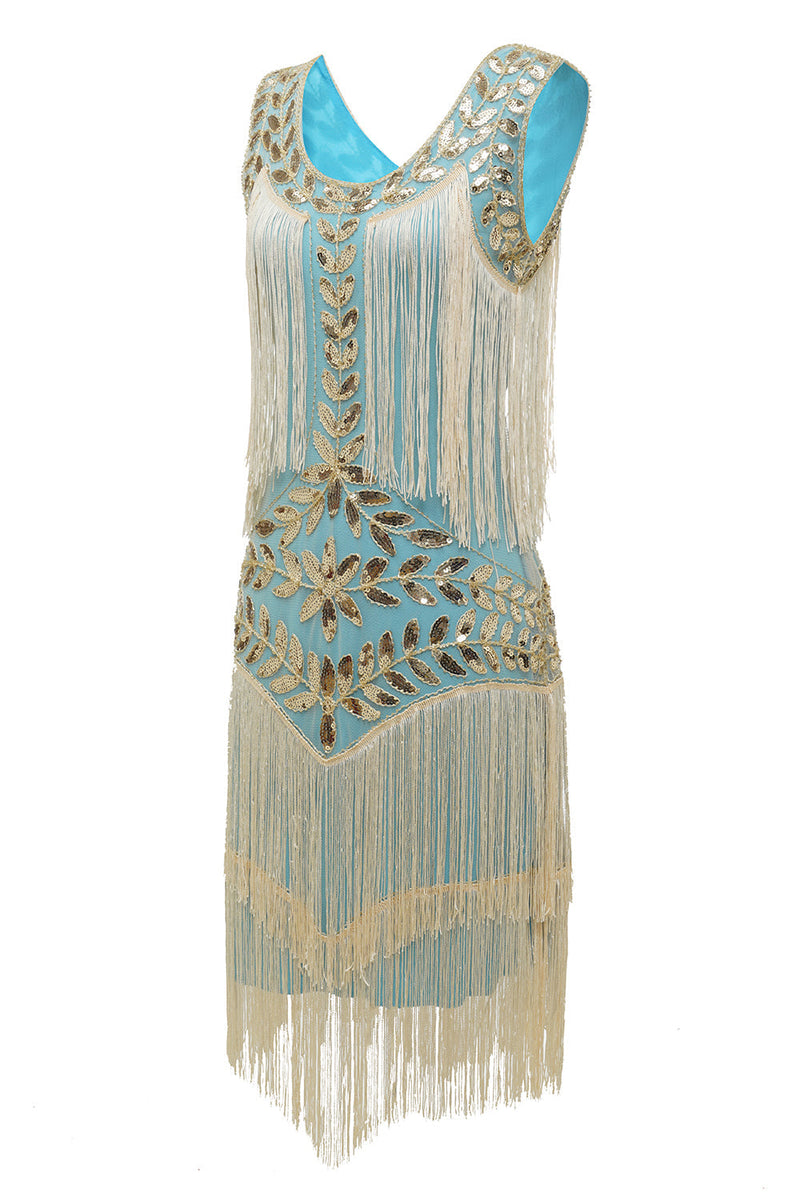 Glamorous 1920s Charleston Dress - Amelia-Champagne-S-State of Style
