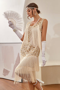 Glamorous 1920s Charleston Dress - Amelia-Champagne-S-State of Style