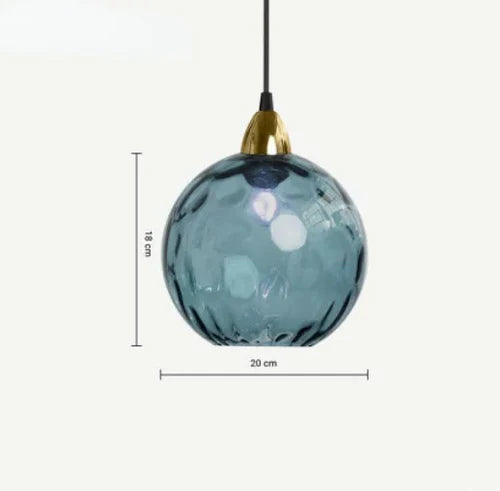 Glass Ball Pendant Lamp - LumiSphere-Blue-Cold White-State of Style