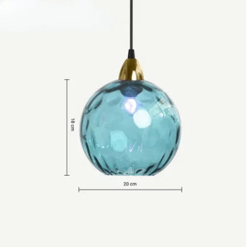Glass Ball Pendant Lamp - LumiSphere-Heavenly Blue-Cold White-State of Style