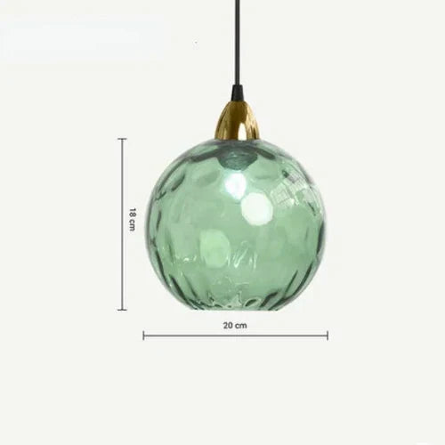 Glass Ball Pendant Lamp - LumiSphere-Light Green-Cold White-State of Style