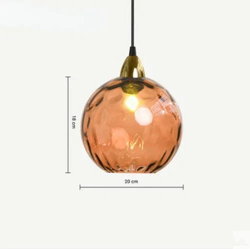 Glass Ball Pendant Lamp - LumiSphere-Orange-Cold White-State of Style