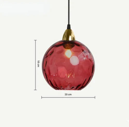 Glass Ball Pendant Lamp - LumiSphere-Red-Cold White-State of Style