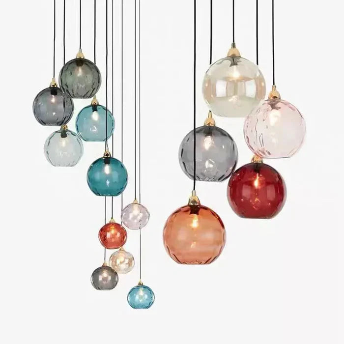 Glass Ball Pendant Lamp - LumiSphere-Rose Fire-Cold White-State of Style