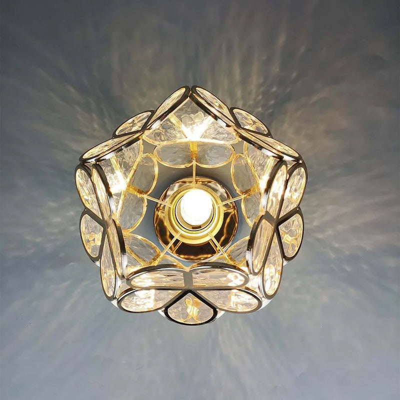 Glass Flower Ceiling Lamp - FloraGlow-Green-D20*H25 cm-State of Style
