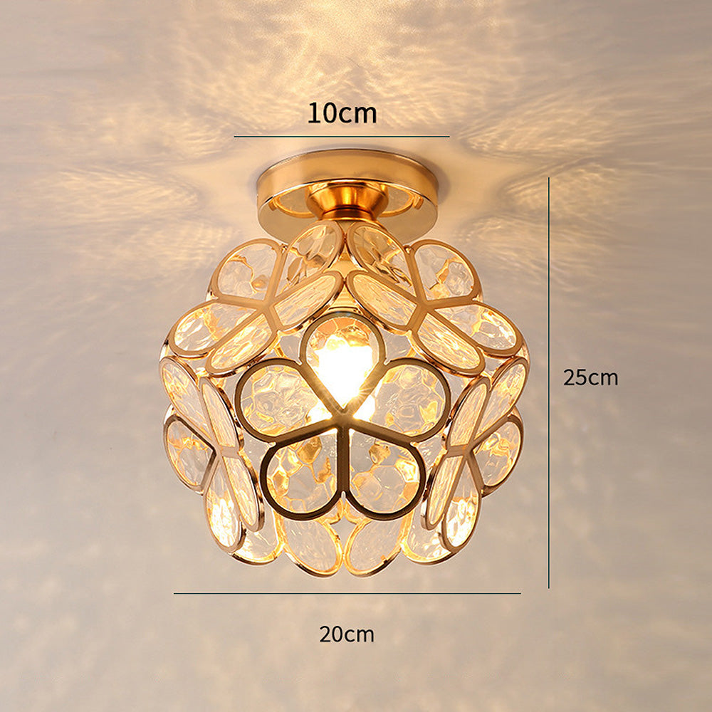 Glass Flower Ceiling Lamp - FloraGlow-Green-D20*H25 cm-State of Style