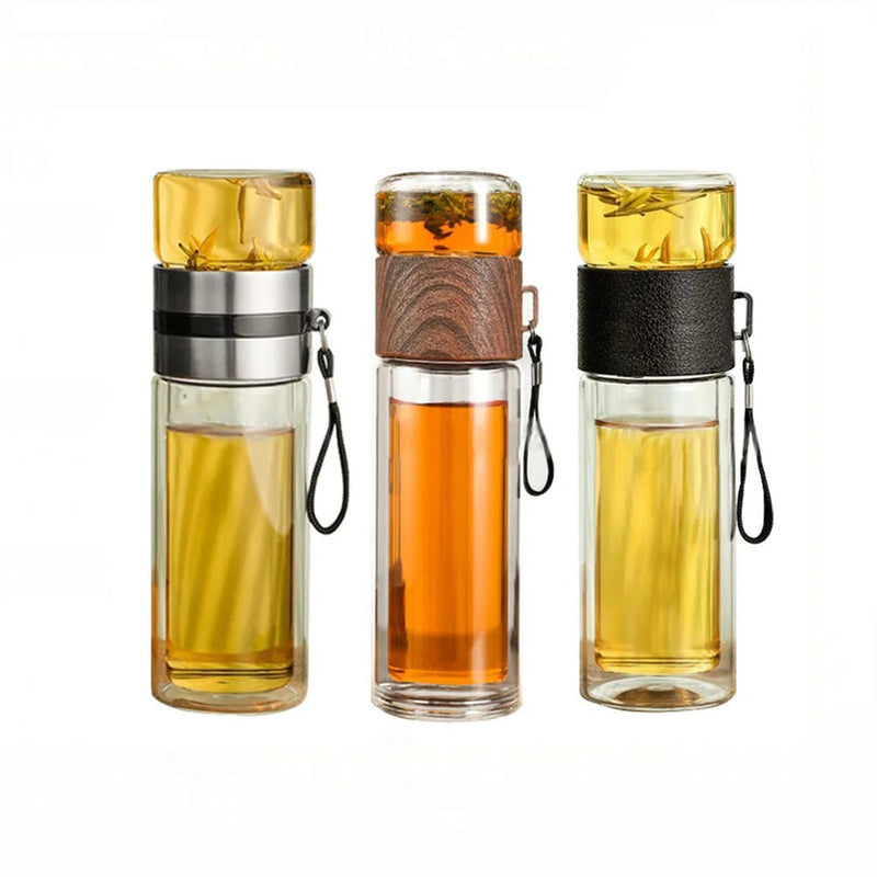 Glass Keeping Warm Bottle - ClearTherm-Wood-State of Style