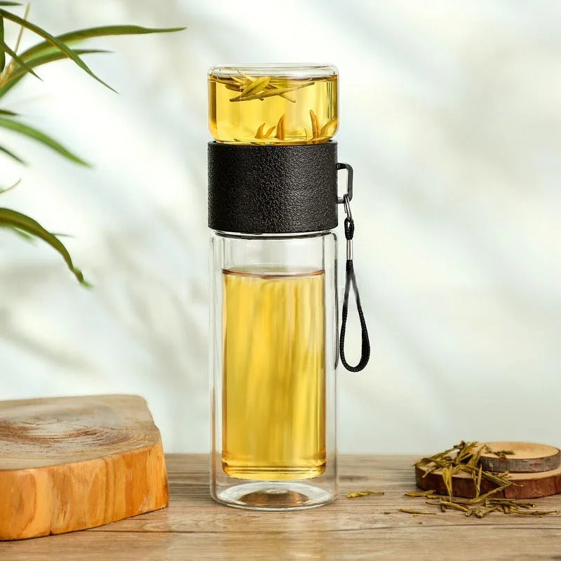Glass Keeping Warm Bottle - ClearTherm-Wood-State of Style
