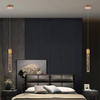 Glass Pendant Lamp in Cylindrical Shape - Lustreau-Gold-1 lamp-State of Style