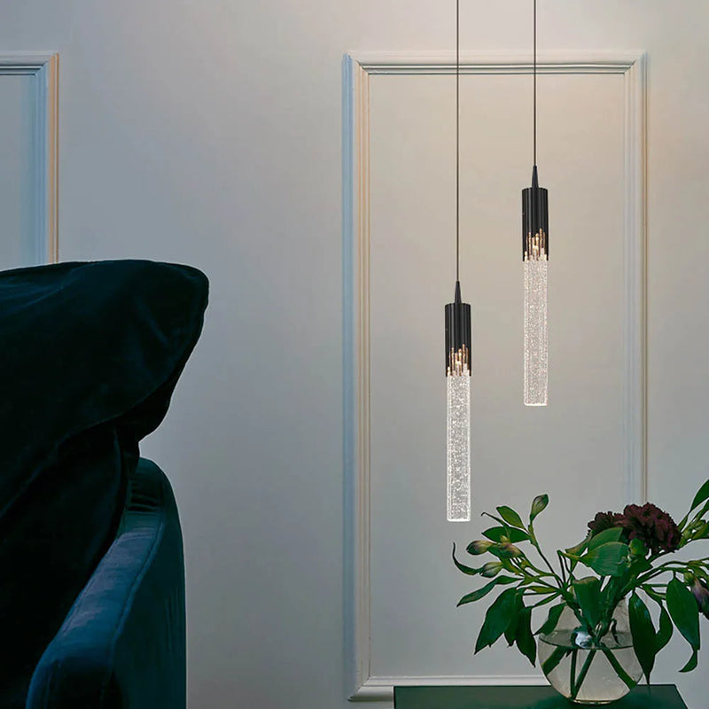 Glass Pendant Lamp in Cylindrical Shape - Lustreau-Gold-1 lamp-State of Style