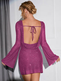 Glitter Dress with Open Back - Sophia-Green-XS-State of Style