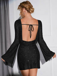 Glitter Dress with Open Back - Sophia-Green-XS-State of Style