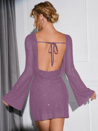 Glitter Dress with Open Back - Sophia-Green-XS-State of Style