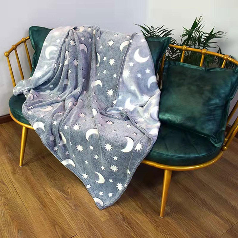 Glow in the Dark Children's Blanket – TwinkleTuck-Moon and stars-100 x 150 cm-State of Style