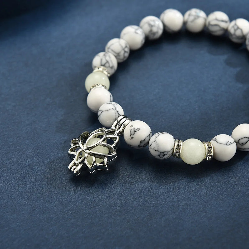Glow-in-the-Dark Lotus Bracelet | Elegant Women's Jewellery-Blue-Aqua-State of Style
