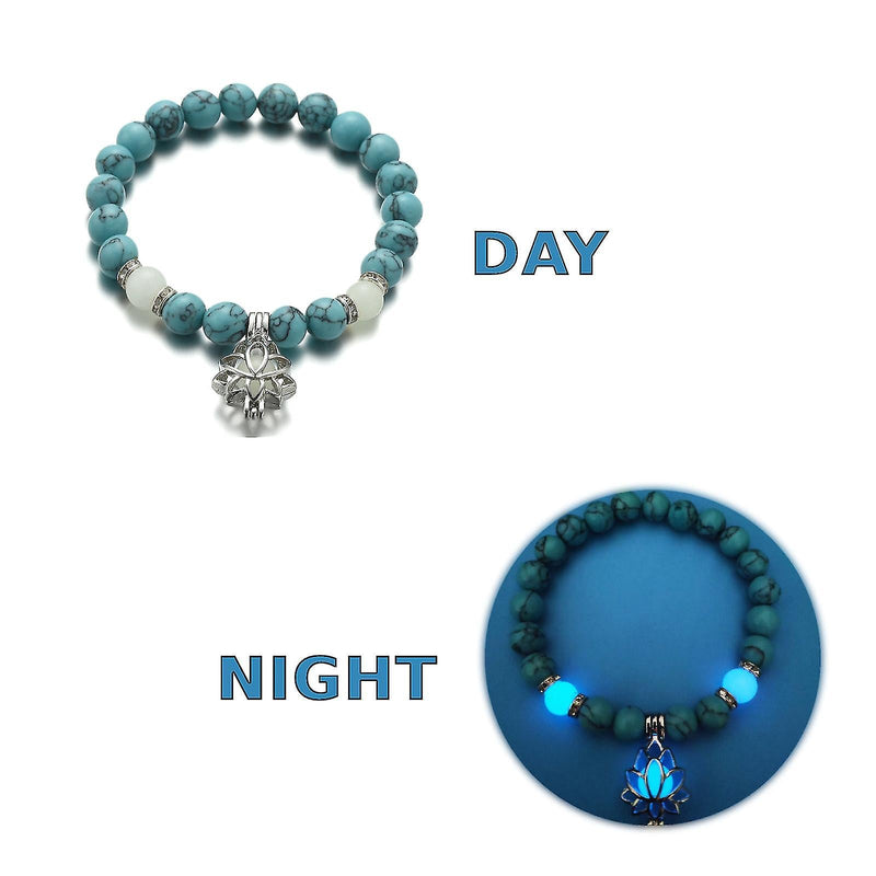 Glow-in-the-Dark Lotus Bracelet | Elegant Women's Jewellery-Blue-Aqua-State of Style