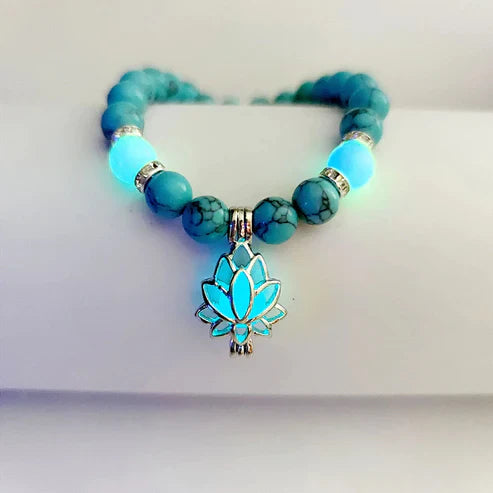 Glow-in-the-Dark Lotus Bracelet | Elegant Women's Jewellery-Blue-Aqua-State of Style