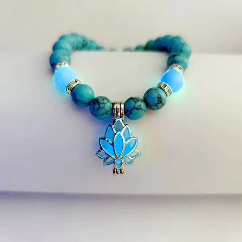 Glow-in-the-Dark Lotus Bracelet | Elegant Women's Jewellery-Blue-Blue-State of Style