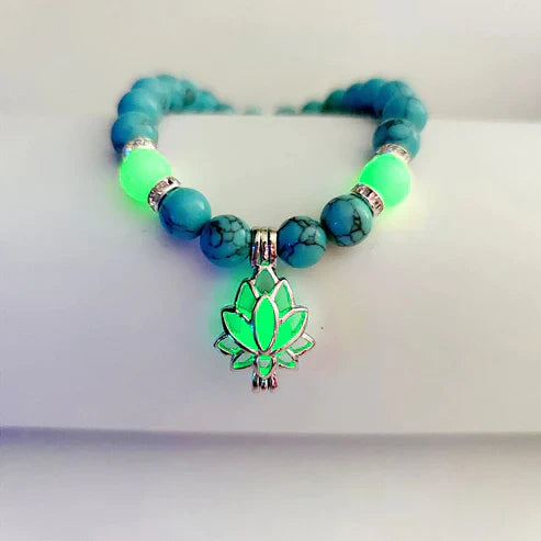 Glow-in-the-Dark Lotus Bracelet | Elegant Women's Jewellery-Blue-Green-State of Style