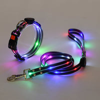 Glowing LED Dog Collar with Leash - NightBright-Black-State of Style
