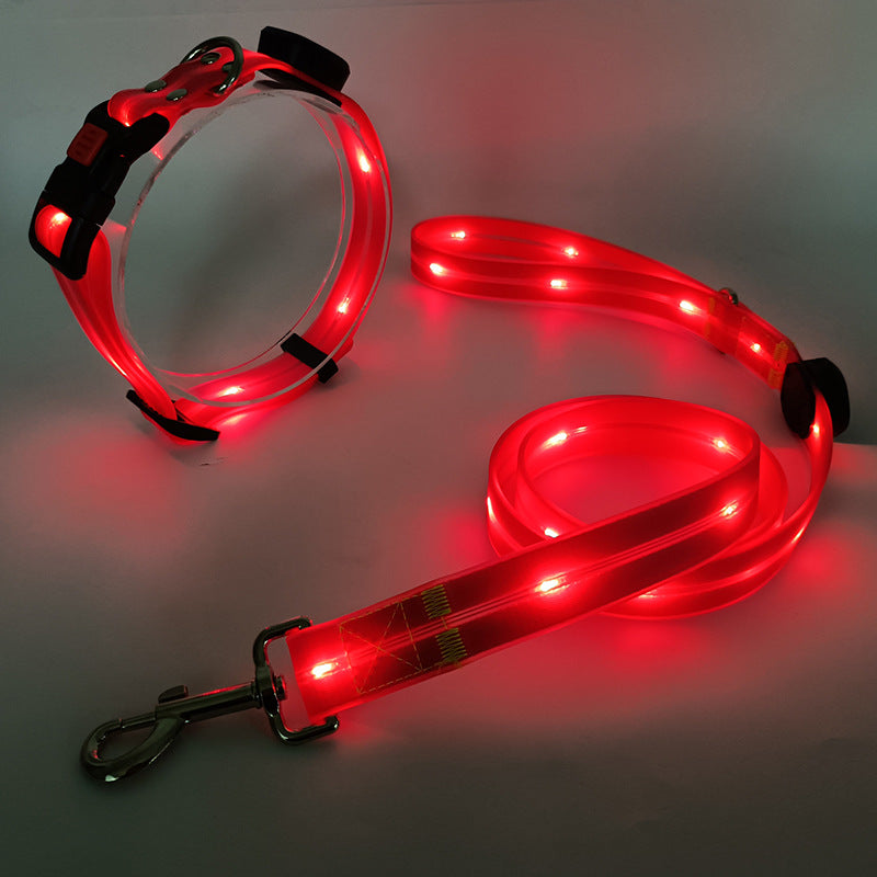 Glowing LED Dog Collar with Leash - NightBright-Yellow-State of Style
