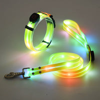 Glowing LED Dog Collar with Leash - NightBright-Yellow-State of Style