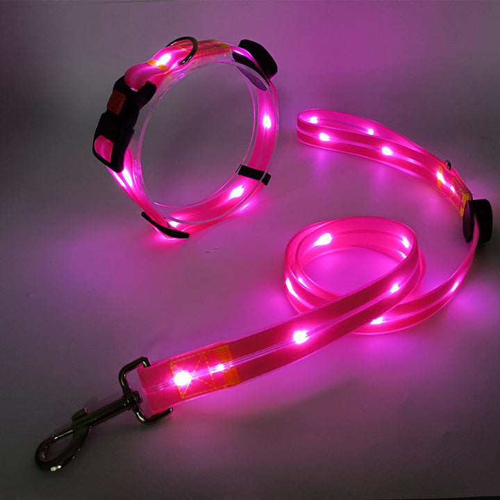 Glowing LED Dog Collar with Leash - NightBright-Yellow-State of Style