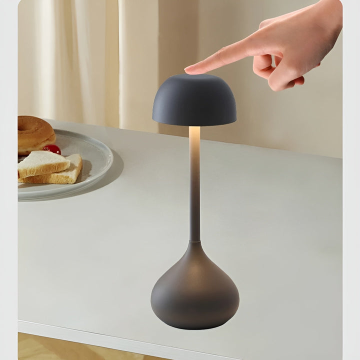 GlowMush Wireless Dimmable Mushroom Table Lamp-Matte Grey-State of Style