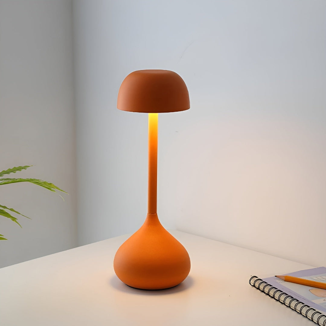 GlowMush Wireless Dimmable Mushroom Table Lamp-Orange-State of Style