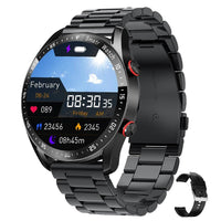 Glucose meter and Health Monitor in one watch - GlucoseGuard-Black Steel-State of Style