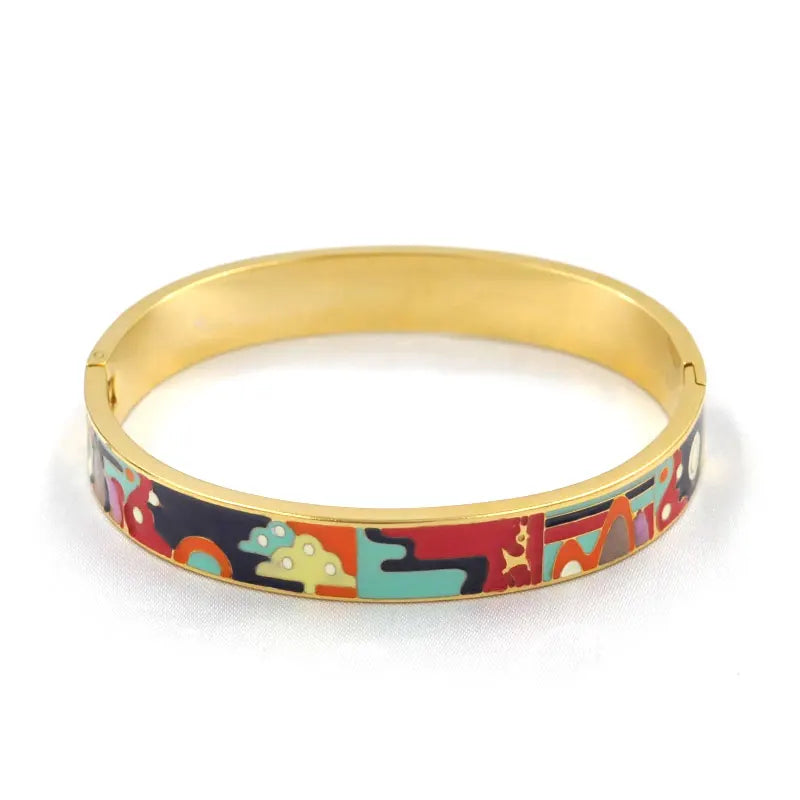 Gold Charm Geode Bracelet | Elegant Women’s Cuff Jewellery-Romina-State of Style