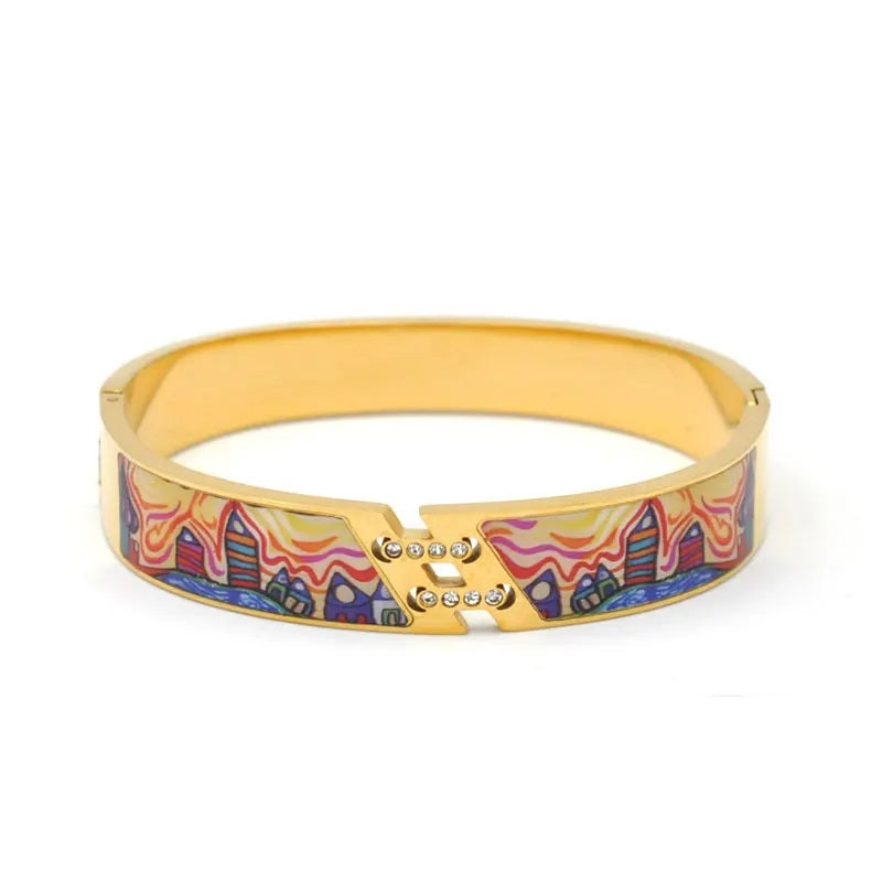Gold Charm Geode Bracelet | Elegant Women’s Cuff Jewellery-Valerie-State of Style
