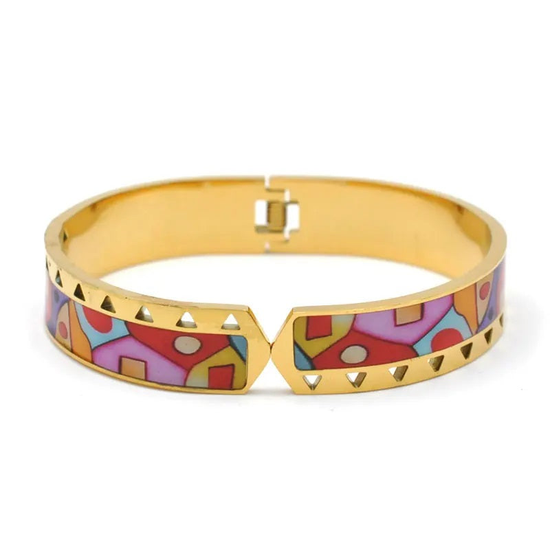 Gold Charm Geode Bracelet | Elegant Women’s Cuff Jewellery-Winona-State of Style